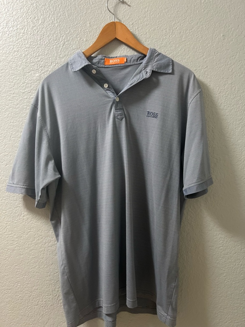 Hugo Boss Men's Subtle Striped Light Blue Polo